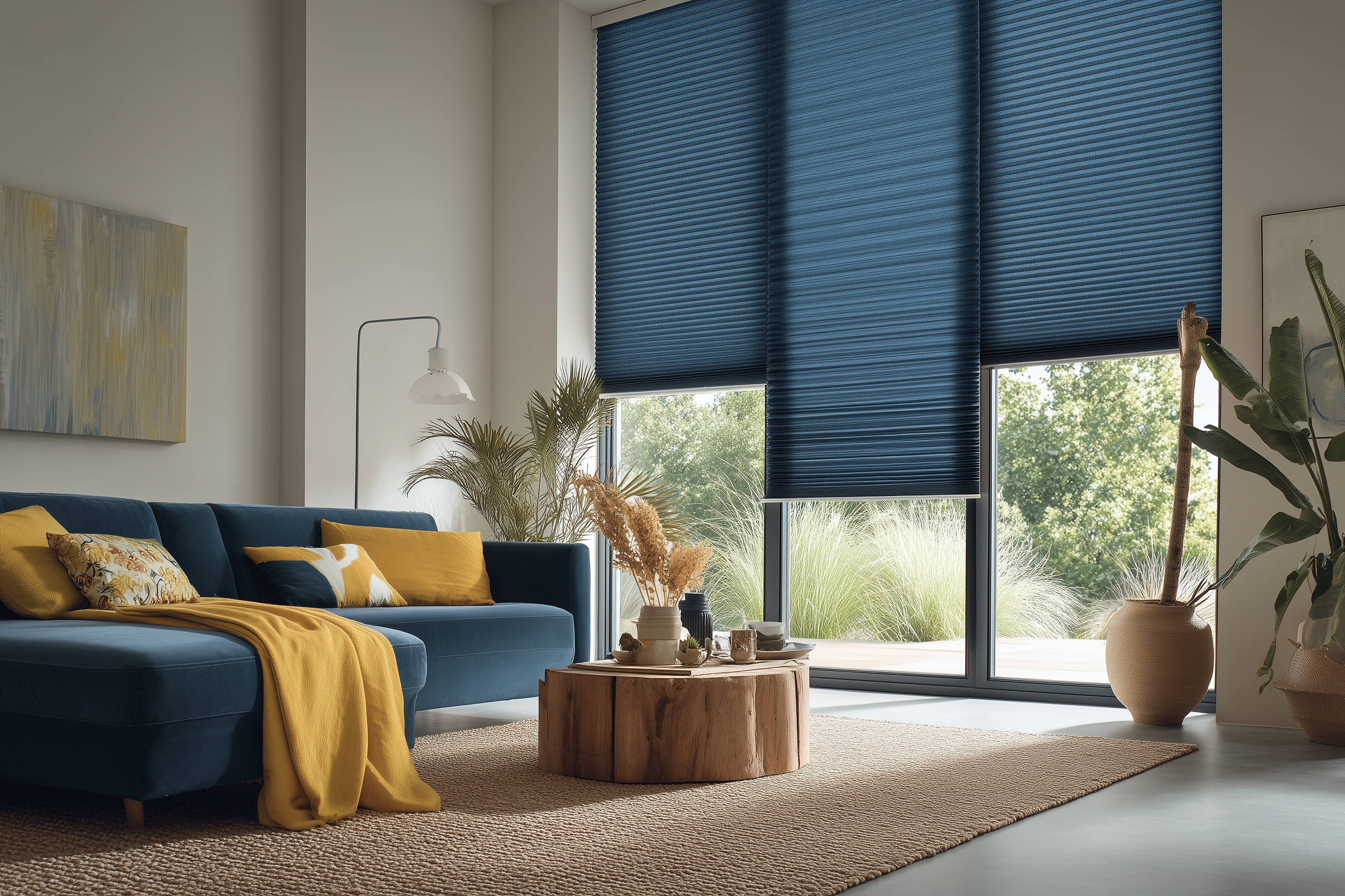 Subtelne geometryczne wzory na dekoracjach okiennych